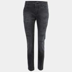 Pre Owned Dolce & Gabbana Dark Grey Faded Stretch Denim jeans L Waist 32"