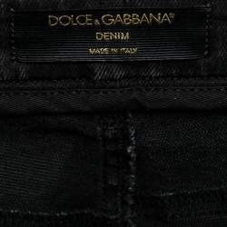 Pre Owned Dolce & Gabbana Dark Grey Faded Stretch Denim jeans L Waist 32"