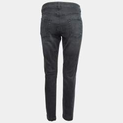 Pre Owned Dolce & Gabbana Dark Grey Faded Stretch Denim jeans L Waist 32"