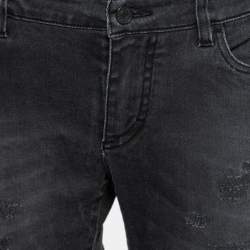 Pre Owned Dolce & Gabbana Dark Grey Faded Stretch Denim jeans L Waist 32"