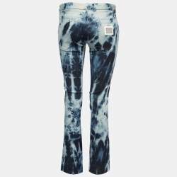 Pre Owned Dolce & Gabbana Blue Tye-Dye Denim Jeans S Waist 30"