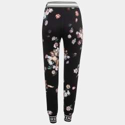 Pre Owned Dolce & Gabbana Black Angel Print Cotton Track Pants XS