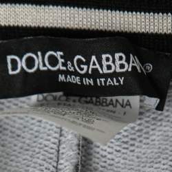Pre Owned Dolce & Gabbana Black Angel Print Cotton Track Pants XS