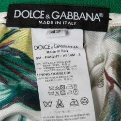 Pre Owned Dolce & Gabbana Multicolor Majolica Printed Silk Tassel Trim Asymmetric Skirt M