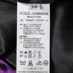 Pre Owned Dolce & Gabbana Purple Animal Printed Silk Pencil Skirt S