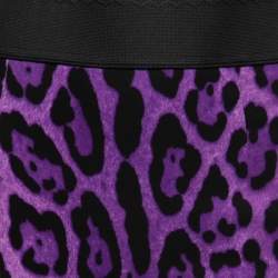 Pre Owned Dolce & Gabbana Purple Animal Printed Silk Pencil Skirt S