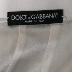 Pre Owned Dolce & Gabbana Brown Leopard Print Silk Lace Trimmed Skirt M