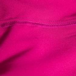 Pre Owned Dolce & Gabbana Pink Stretch Silk Satin Button Front Shirt L
