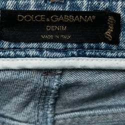 Pre Owned Dolce & Gabbana Blue Distressed Denim Pretty Fit Jeans M Waist 32" 