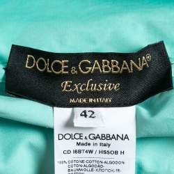 Pre Owned Dolce & Gabbana Blue Lemon Print Cotton Sleeveless Dress M