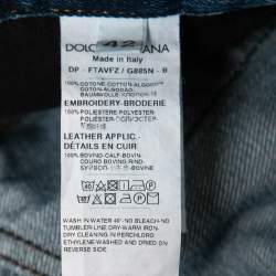 Pre Owned Dolce & Gabbana Inigo Denim Patchwork Frayed Crop Jeans M