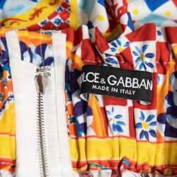 Pre Owned Dolce & Gabbana Multicolor Mambo Carreto Print Cotton Skirt L