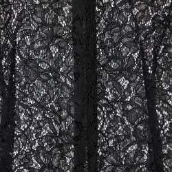 Pre Owned Dolce & Gabbana Black Lace High Neck Sheer Top M