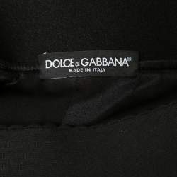 Pre Owned Dolce & Gabbana Black Floral Crepe Skirt M