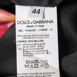Pre Owned Dolce & Gabbana Black Floral Crepe Skirt M