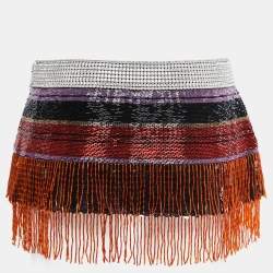 Pre Owned Dolce & Gabbana Vintage Multicolor Sequin Embellished Micro Skirt M