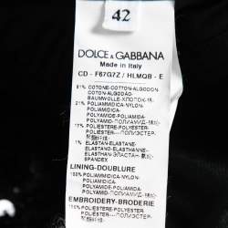 Pre Owned Dolce & Gabbana Black Sequin Fringe Embellished Lace Sleeveless Dress M