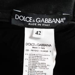 Pre Owned Dolce & Gabbana Black Sequin Fringe Embellished Lace Sleeveless Dress M