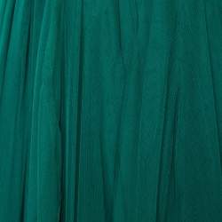 Pre Owned Dolce & Gabbana Green Tulle Midi Skirt S