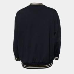 Pre Owned Dolce & Gabbana Black Terry Cotton Embellished Jumper S