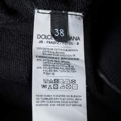 Pre Owned Dolce & Gabbana Black Terry Cotton Embellished Jumper S