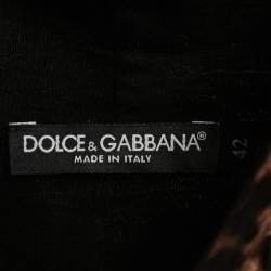 Dolce & Gabbana Brown Leopard Print Jersey Hoodie M