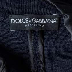 Pre Owned Dolce & Gabbana Navy Blue Rib Knit Coat Dress S