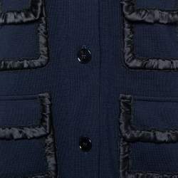 Pre Owned Dolce & Gabbana Navy Blue Rib Knit Coat Dress S