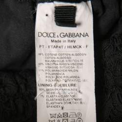 Pre Owned Dolce & Gabbana Black Lace Side Stripe Pants M