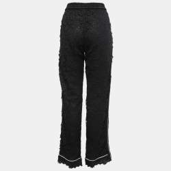 Pre Owned Dolce & Gabbana Black Lace Side Stripe Pants M