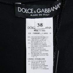 Pre Owned Dolce & Gabbana Black Tweed & Lace Overlay Sleeveless Shift Dress S