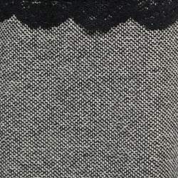 Pre Owned Dolce & Gabbana Black Tweed & Lace Overlay Sleeveless Shift Dress S