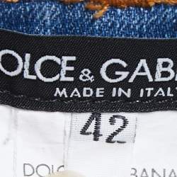 Pre Owned Dolce & Gabbana Blue Distressed Denim Cute Jeans M Waist 32"