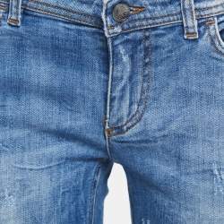 Pre Owned Dolce & Gabbana Blue Distressed Denim Cute Jeans M Waist 32"