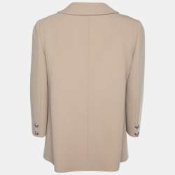 Pre Owned Dolce & Gabbana Beige Wool Button Front Jacket L