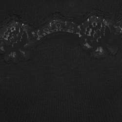 Pre Owned Dolce & Gabbana Black Lace-Trim Sleeveless Knit Top M
