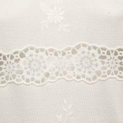 Pre Owned Dolce & Gabbana Cream Lace-Trim Sleeveless Knit Top M