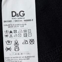 Pre Owned D&G Black Silk Knit Ruffle Neck Tie Detail Cardigan S