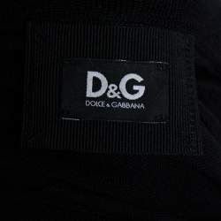 Pre Owned D&G Black Silk Knit Ruffle Neck Tie Detail Cardigan S