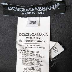 Pre Owned Dolce & Gabbana Black Floral Silk Mikado Midi Dress S