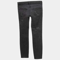 Pre Owned Dolce & Gabbana Dark Grey Denim Sacred Heart Detail Pretty Fit Jeans XS Waist 27"