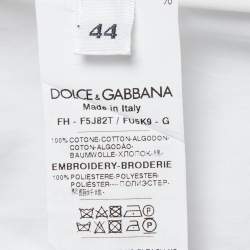 Pre Owned Dolce & Gabbana White Cotton Patch Button Down Shirt M