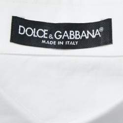 Pre Owned Dolce & Gabbana White Cotton Patch Button Down Shirt M