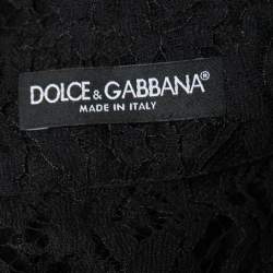 Pre Owned Dolce & Gabbana Black Floral Lace Shirt L
