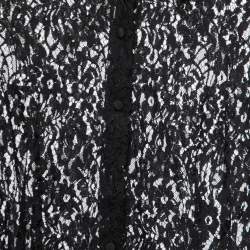 Pre Owned Dolce & Gabbana Black Floral Lace Shirt L