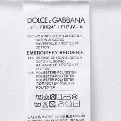 Pre Owned Dolce & Gabbana White Cotton Boycott Logo Print T-Shirt M