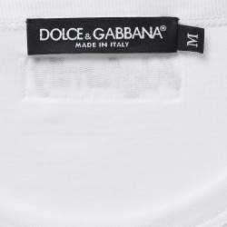 Pre Owned Dolce & Gabbana White Cotton Boycott Logo Print T-Shirt M
