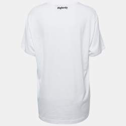 Pre Owned Dolce & Gabbana White Cotton Boycott Logo Print T-Shirt M