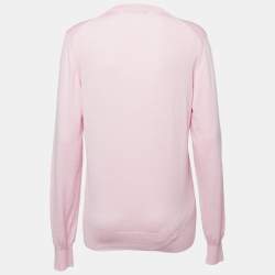 مملوكة مسبقًا Dolce & Gabbana Pink Knit V-Neck Jumper L