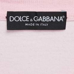 مملوكة مسبقًا Dolce & Gabbana Pink Knit V-Neck Jumper L